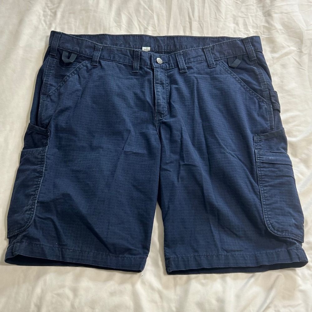 Carhartt Navy Blue Ripstop Cargo Shorts SIZE 18W Waist Workwear Utility Outdoors